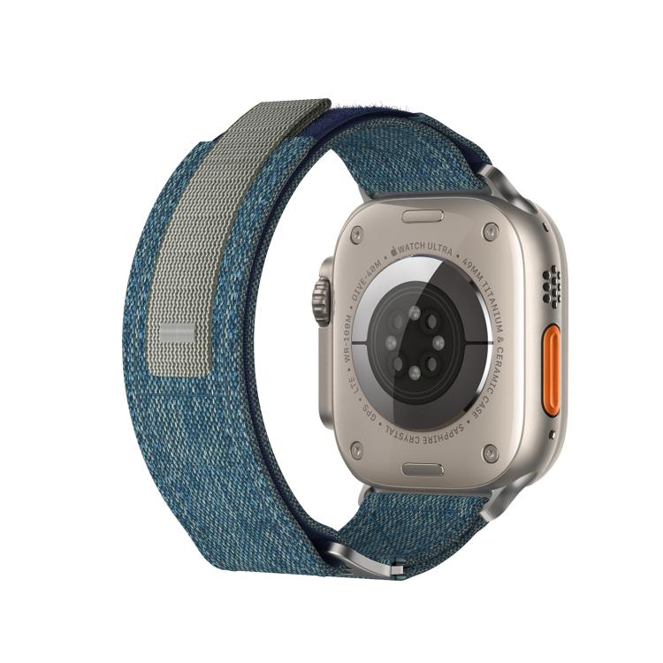 For Apple Watch 46mm / 49mm / 45mm / 44mm Kalebol Canvas Pattern Nylon Loop Strap(Light Blue) - Watch Bands by Kalebol | Online Shopping South Africa | PMC TechLife | Buy Now Pay Later Mobicred