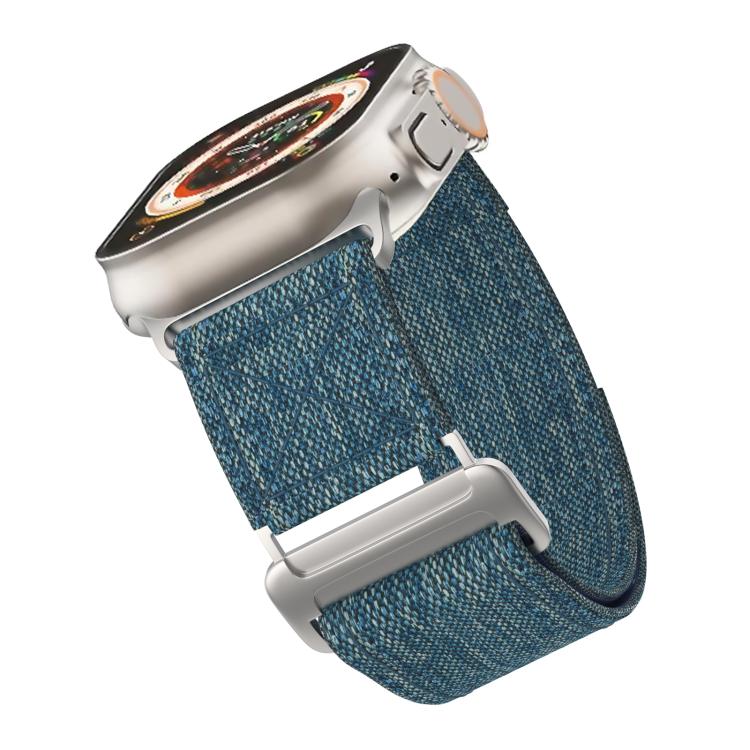 For Apple Watch 42mm / 41mm / 40mm / 38mm Kalebol Canvas Pattern Nylon Loop Strap(Light Blue) - Watch Bands by Kalebol | Online Shopping South Africa | PMC TechLife | Buy Now Pay Later Mobicred