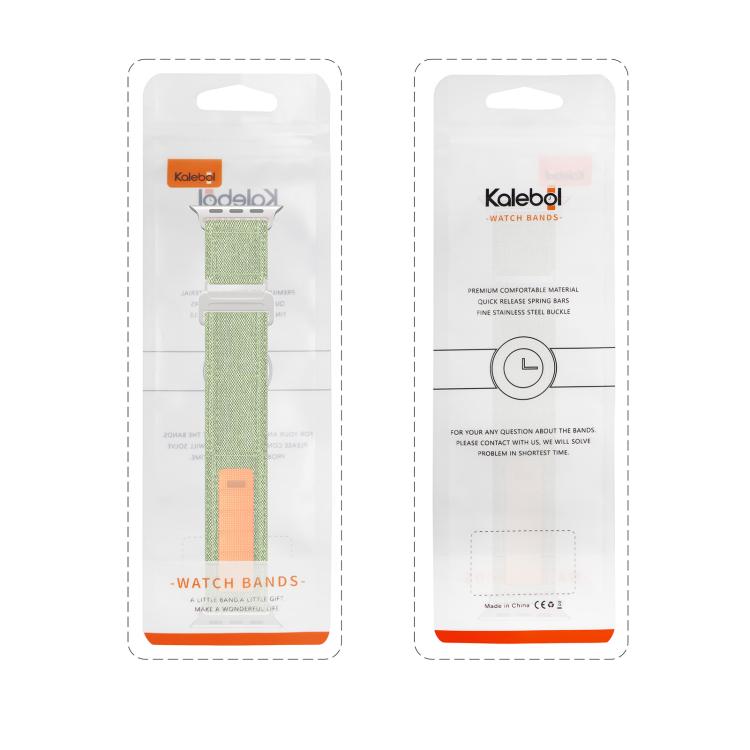For Apple Watch 46mm / 49mm / 45mm / 44mm Kalebol Canvas Pattern Nylon Loop Strap(Army Green) - Watch Bands by Kalebol | Online Shopping South Africa | PMC TechLife | Buy Now Pay Later Mobicred
