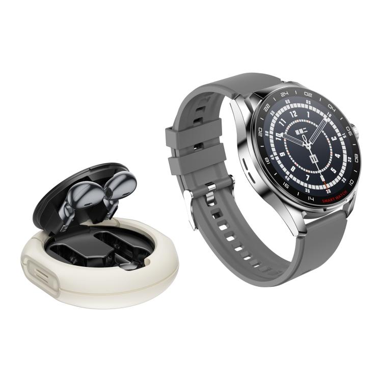 D9 1.46 inch 2 in 1 Bluetooth Earphone Smart Watch, Support Bluetooth Call / NFC / Heart Rate(Silver) - free shipping - PMC TechLife - Order now!