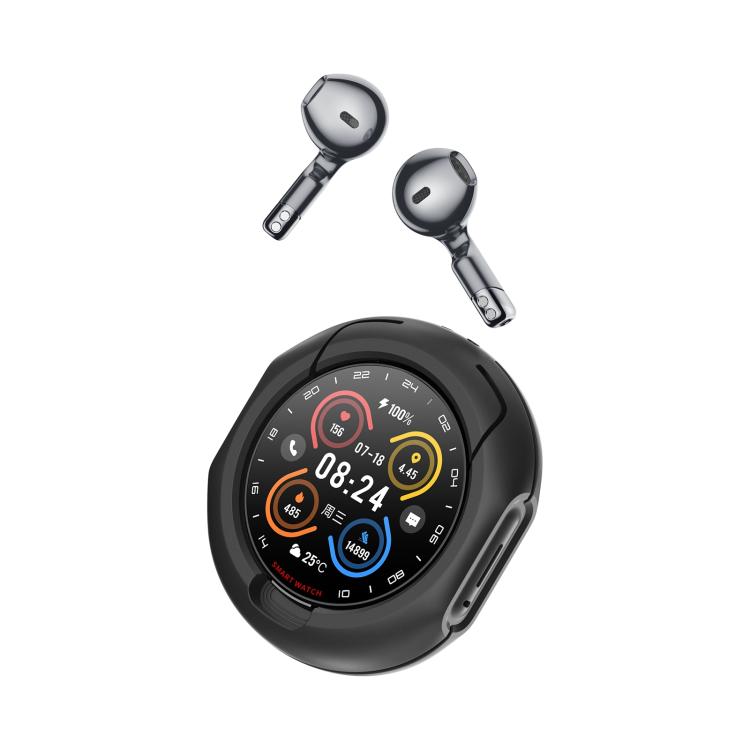 D9 1.46 inch 2 in 1 Bluetooth Earphone Smart Watch, Support Bluetooth Call / NFC / Heart Rate(Black) - free shipping - PMC TechLife - Order now!