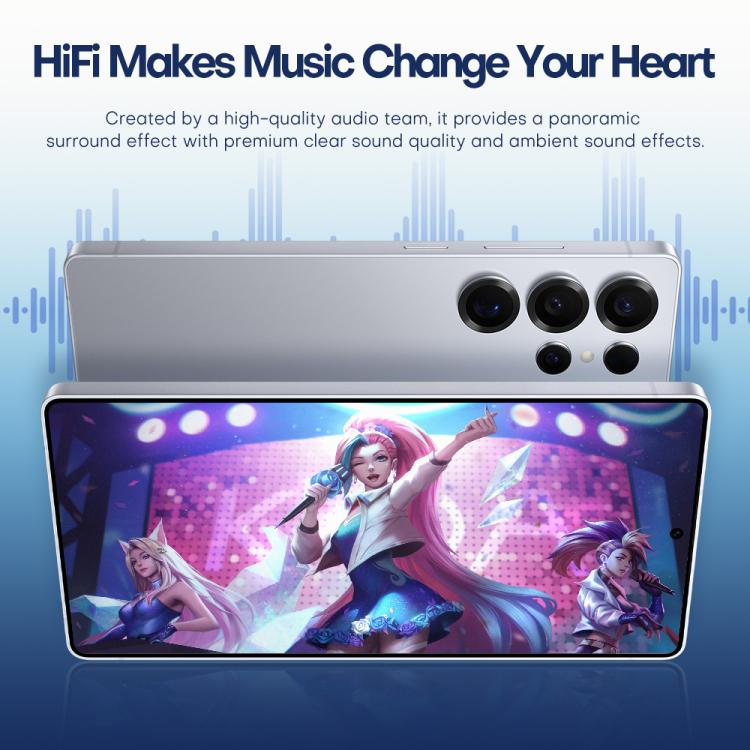 F102 / S25 Ultra, 4GB+64GB, 6.75 inch Android 11 MTK6762 Octa Core, Network: 4G, Dual SIM, Support Wireless Charging, Plug:US Plug(Titanium Black) - free shipping - PMc TechLife - Order now!