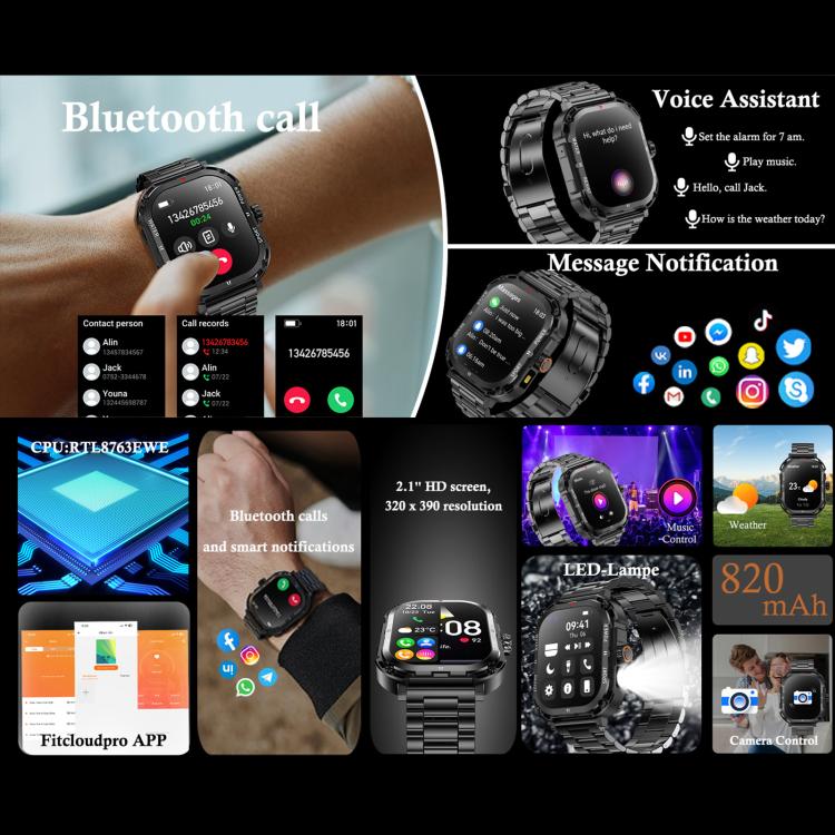 LF37 2.1 inch BT Call Smart Watch, Support Blood Oxygen / Heart Rate / Female Menstrual(Black Silicone) - free shipping - PMC TechLife - Order now!