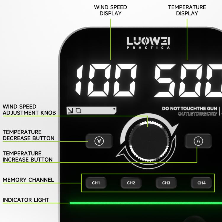 Luowei HG-01 800W Intelligent Digital Hot Air Gun BGA Desoldering Rework Station, Plug:US Plug - free shipping - PMc TechLife - Order now!