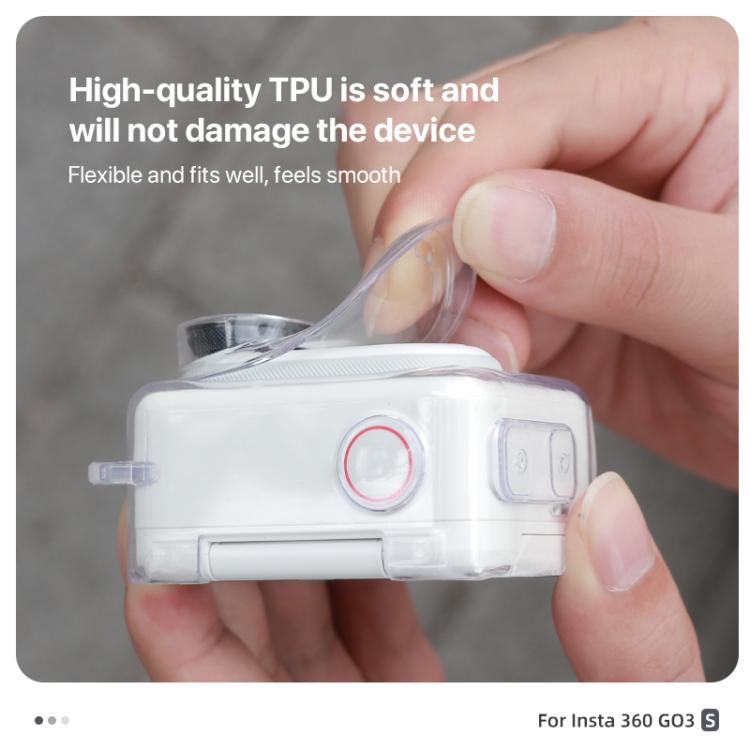 For Insta360 GO 3S Body Soft TPU Protective Case with Lens Cover(Transparent) - free shipping - PMC TechLife - Order now!