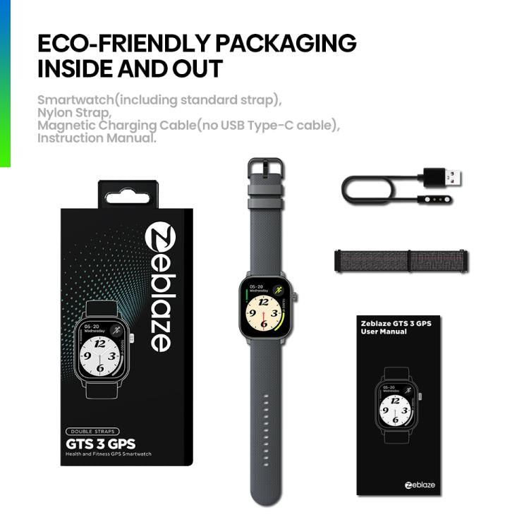Zeblaze GTS 3 GPS 2.01 inch Screen Health & Fitness Smart Watch 3 ATM Waterproof(Space Gray) - free shipping - PMc TechLife - Order now!