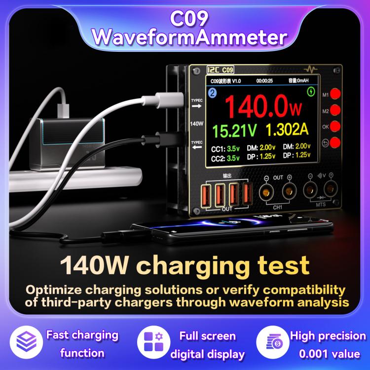 i2C C09 Charge Detection / Voltage Measurement Digital Waveform Ammeter, Model:Host - free shipping - PMC TechLife - Order now!