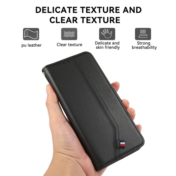 For iPhone 17 ABEEL Delicate Texture Splicing RFID Leather Phone Case(Black) - free shipping - PMc TechLife - Order now!