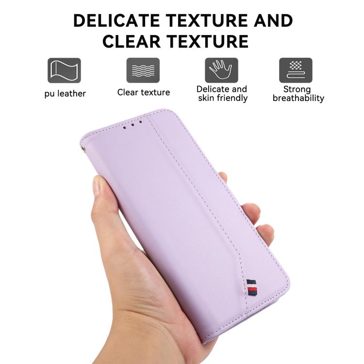For iPhone 17 Air ABEEL Delicate Texture Splicing RFID Leather Phone Case(Purple) - free shipping - PMc TechLife - Order now!