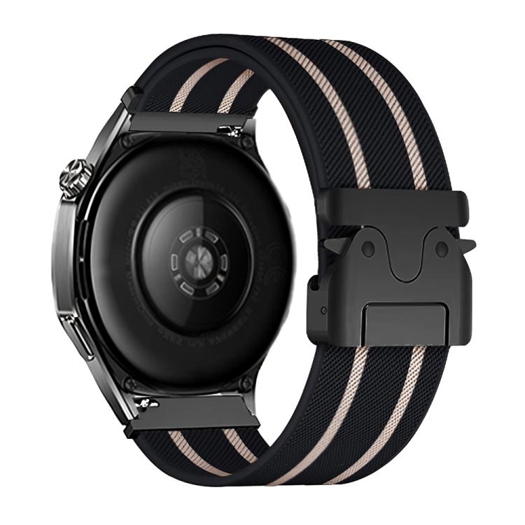22mm Parachute Buckle Stripe Nylon Elastic Braided Watch Band(Black Starlight) - free shipping - PMc TechLife - Order now!