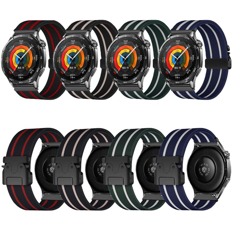22mm Parachute Buckle Stripe Nylon Elastic Braided Watch Band(Black Starlight) - free shipping - PMc TechLife - Order now!
