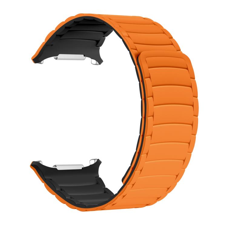 For Samsung Galaxy Watch Ultra 47mm Silicone Sport Magnetic Watch Band(Orange+Black) - Watch Bands by PMc TechLife | Online Shopping South Africa | PMc TechLife | Buy Now Pay Later Mobicred