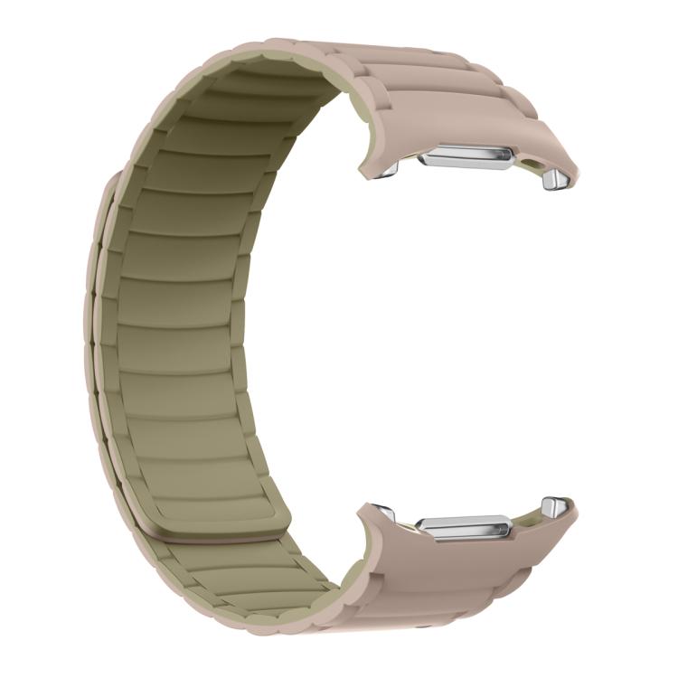 For Samsung Galaxy Watch Ultra 47mm / Ultra 2025 Silicone Sport Magnetic Watch Band(Camel+Bean Pink) - free shipping - PMc TechLife - Order now!
