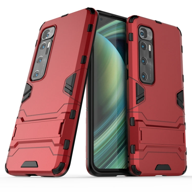 For Xiaomi Mi 10 Ultra PC + TPU Shockproof Protective Case with Invisible Holder(Red) - Xiaomi Cases by PMC TechLife | Online Shopping South Africa | PMC TechLife