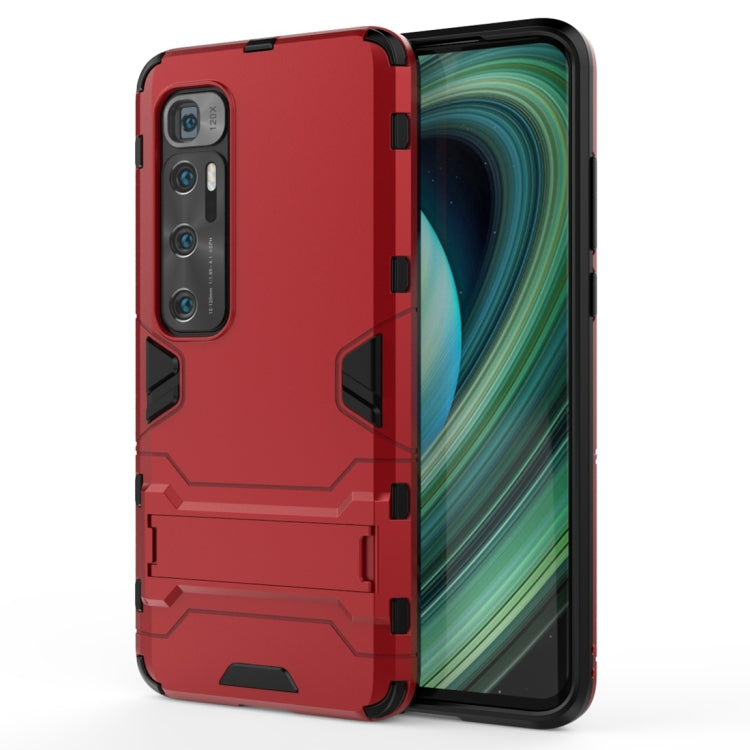 For Xiaomi Mi 10 Ultra PC + TPU Shockproof Protective Case with Invisible Holder(Red) - Xiaomi Cases by PMC TechLife | Online Shopping South Africa | PMC TechLife