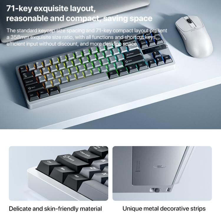 Xiaomi Mechanical Keyboard MK71 Pro Wired / 2.4G / Bluetooth Triple Mode Gaming Keyboard(Glacier) - free shipping - PMc TechLife - Order now!