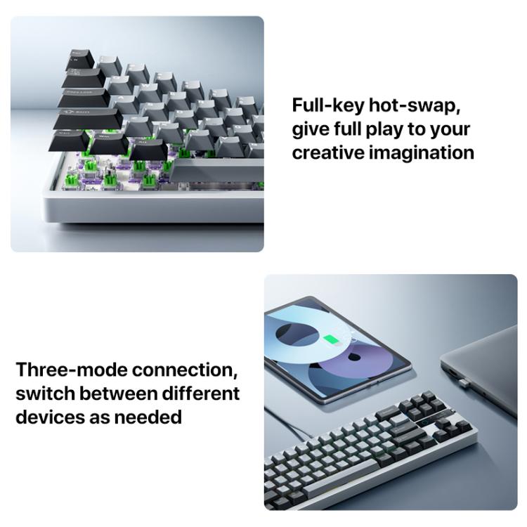 Xiaomi Mechanical Keyboard MK71 Pro Wired / 2.4G / Bluetooth Triple Mode Gaming Keyboard(Glacier) - free shipping - PMc TechLife - Order now!