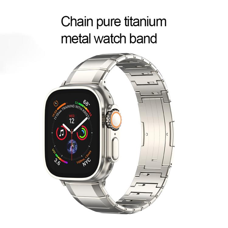 For Apple Watch 42mm / 41mm / 40mm / 38mm One-Bead Pure Titanium Buckle Watch Band(Black) - free shipping - PMc TechLife - Order now!
