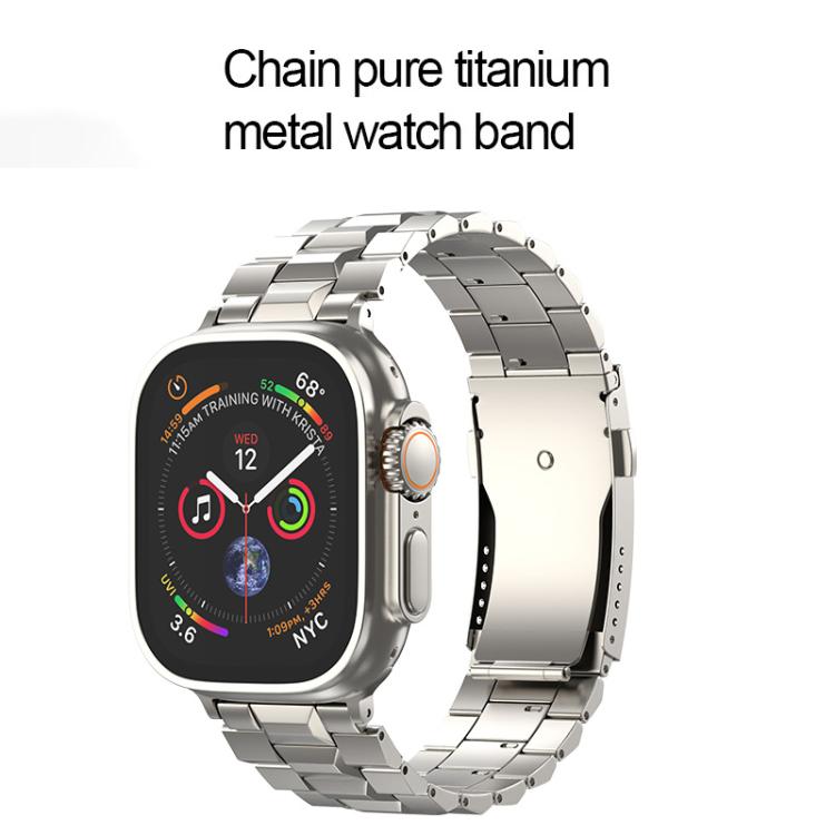 For Apple Watch 46mm / 49mm / 45mm / 44mm T-shaped Turtle Buckle Detachable Titanium Watch Band(Grey) - free shipping - PMc TechLife - Order now!
