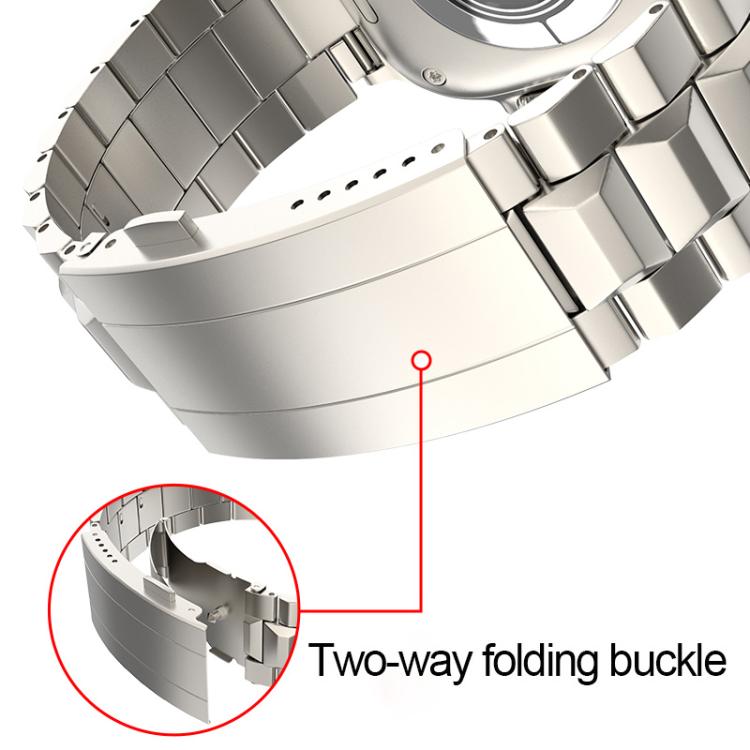 For Apple Watch 46mm / 49mm / 45mm / 44mm T-shaped Turtle Buckle Detachable Titanium Watch Band(Silver) - free shipping - PMc TechLife - Order now!