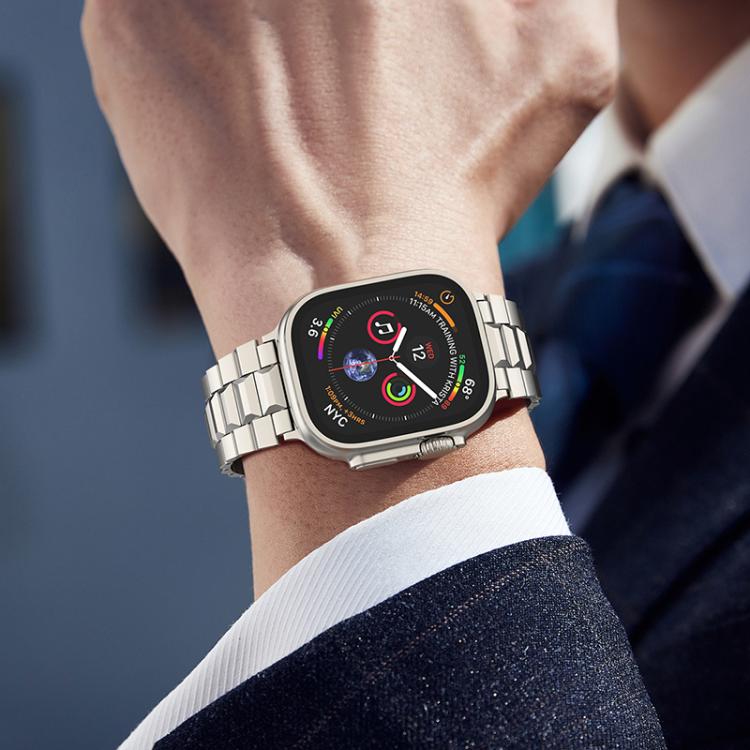 For Apple Watch 46mm / 49mm / 45mm / 44mm T-shaped Turtle Buckle Detachable Titanium Watch Band(Grey) - free shipping - PMc TechLife - Order now!