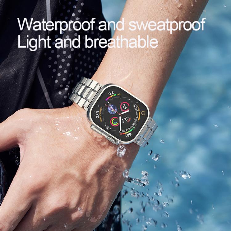 For Apple Watch 46mm / 49mm / 45mm / 44mm T-shaped Turtle Buckle Detachable Titanium Watch Band(Grey) - free shipping - PMc TechLife - Order now!