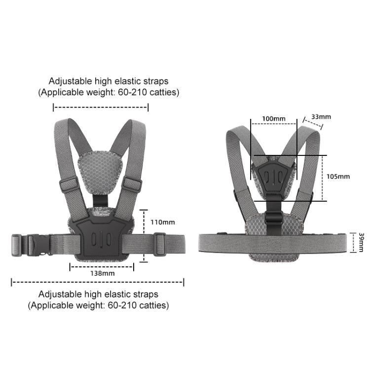 10 in 1 360 Phone Clamp Quick Release Body Mount Belt Chest Strap with Mount & Screw(Grey) - free shipping - PMC TechLife - Order now!