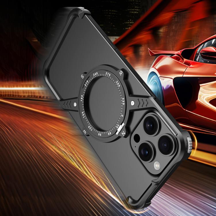 For iPhone 14 S Shaped 360 Holder Airbag Frameless MagSafe Metal Phone Case(Space Gray) - free shipping - PMC TechLife - Order now!