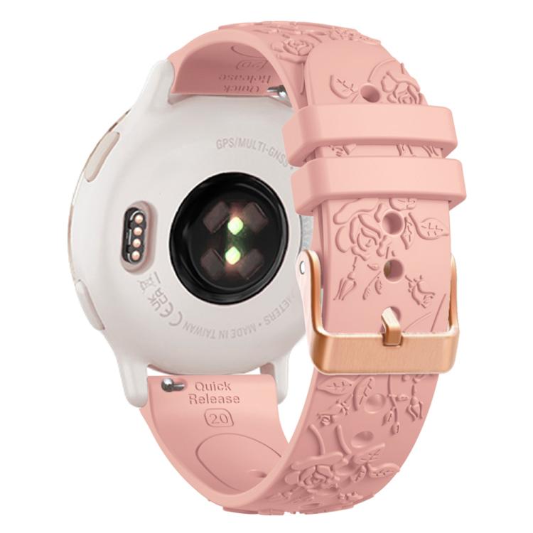 20mm Embossed Rose Gold Buckle Silicone Watch Band(Pink) - free shipping - PMc TechLife - Order now!