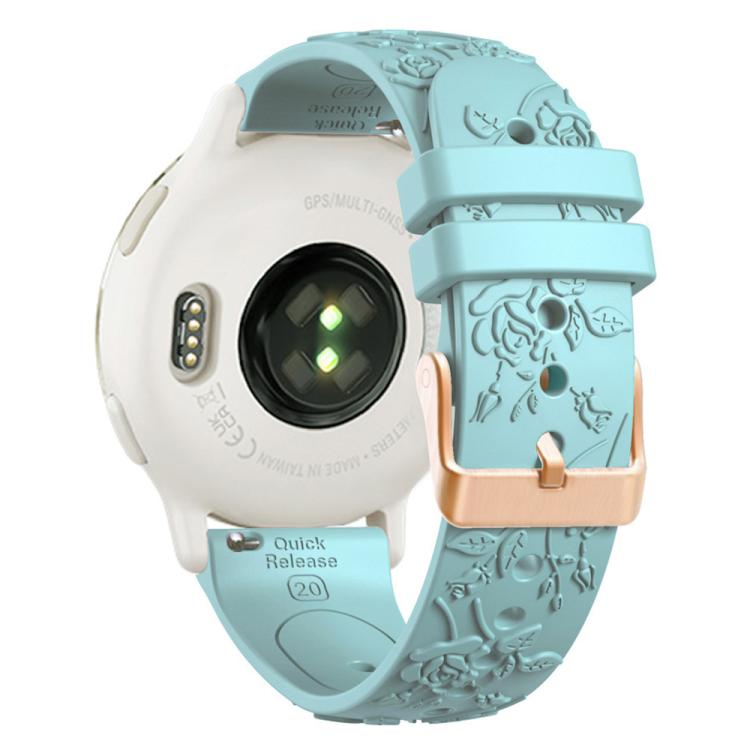 20mm Embossed Rose Gold Buckle Silicone Watch Band(Light Blue) - free shipping - PMc TechLife - Order now!