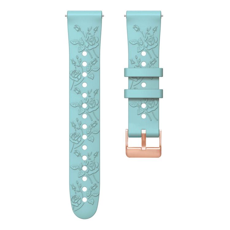 20mm Embossed Rose Gold Buckle Silicone Watch Band(Light Blue) - free shipping - PMc TechLife - Order now!