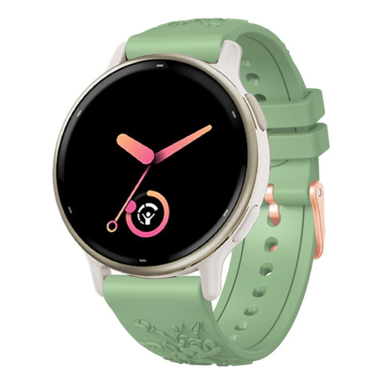 20mm Embossed Rose Gold Buckle Silicone Watch Band(Light Green) - free shipping - PMc TechLife - Order now!