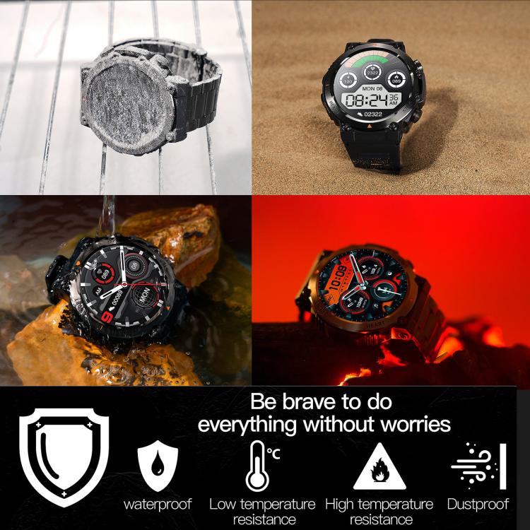 AK61 BT Call Smart Watch, Support Blood Pressure / Heart Rate / Sports Health Monitoring Fitness Tracker(Black Silicone) - free shipping - PMC TechLife - Order now!