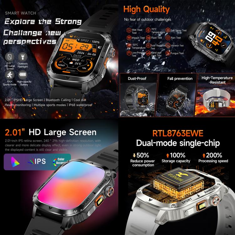 AK80 BT Call Smart Watch, Support Blood Oxygen / Blood Pressure / Heart Rate / Sports Health Monitoring Fitness Tracker(Black 3-Bead Steel) - free shipping - PMC TechLife - Order now!