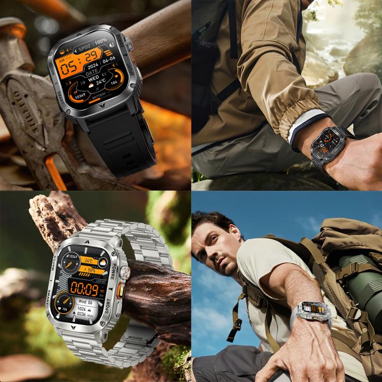 AK80 BT Call Smart Watch, Support Blood Oxygen / Blood Pressure / Heart Rate / Sports Health Monitoring Fitness Tracker(Grey Silicone) - free shipping - PMC TechLife - Order now!