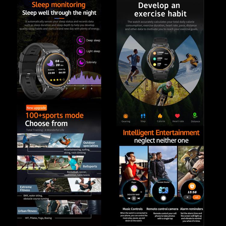 AK81 BT Call Smart Watch, Support Blood Pressure / Heart Rate / Sports Health Monitoring Fitness Tracker(Black Silicone) - free shipping - PMC TechLife - Order now!