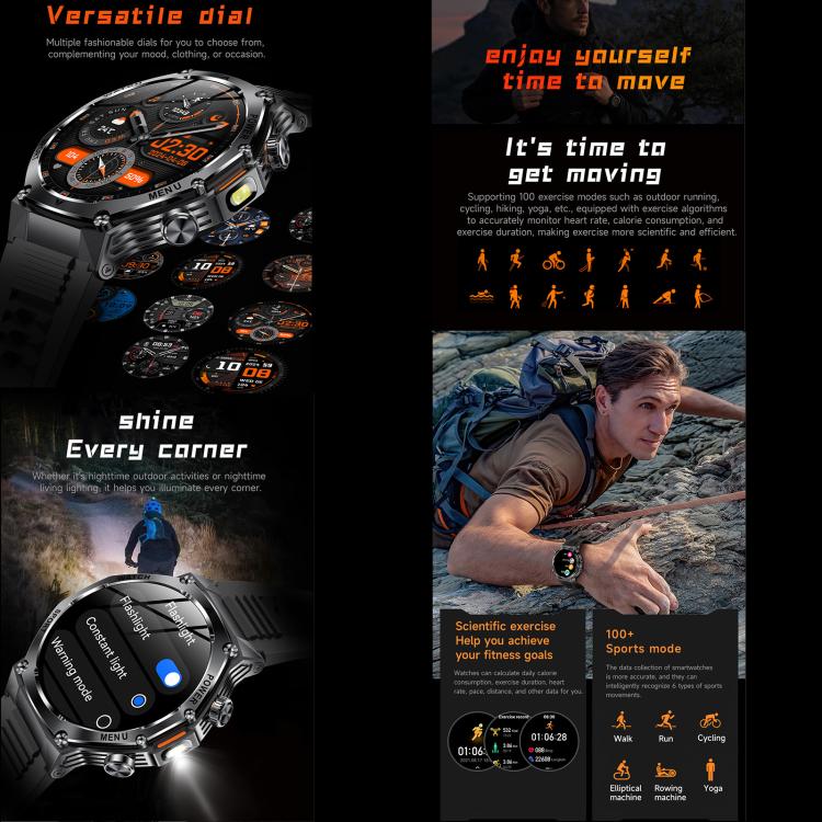 AK82 BT Call Smart Watch, Support Blood Oxygen / Blood Pressure / Heart Rate / Sports Health Monitoring Fitness Tracker(Silver Grey Silicone) - free shipping - PMC TechLife - Order now!