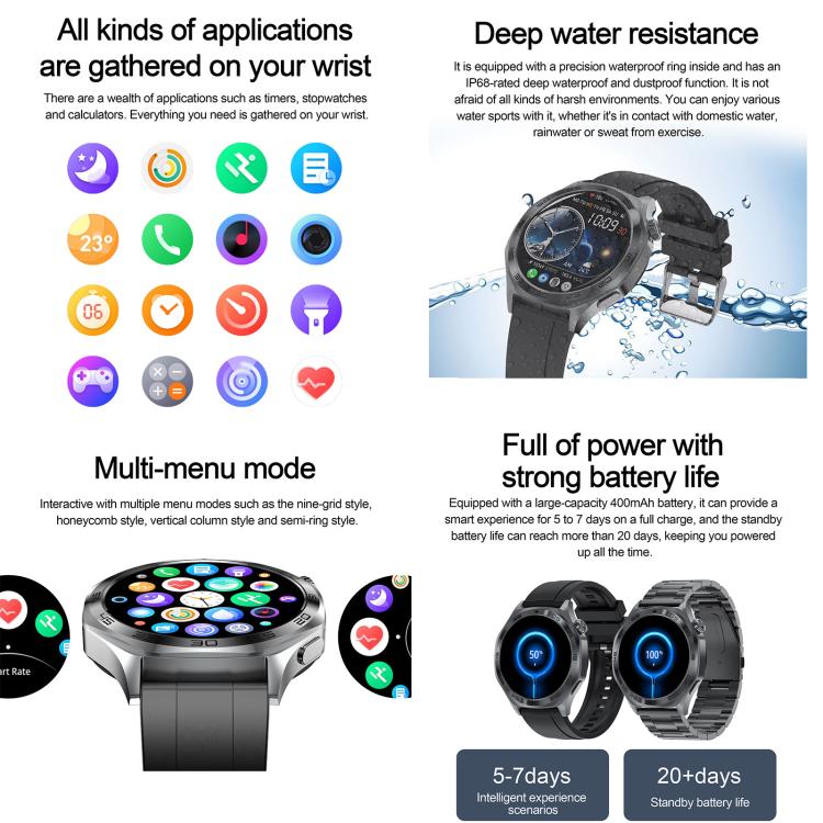 AK83 BT Call Smart Watch, Support Blood Pressure / Heart Rate / Sports Health Monitoring Fitness Tracker(Black Silicone) - free shipping - PMC TechLife - Order now!