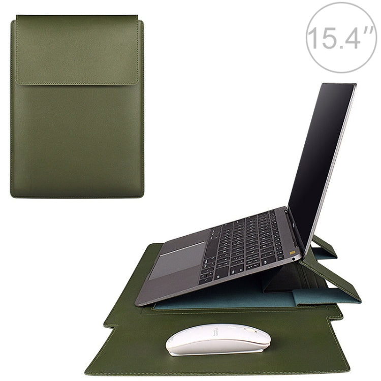 PU05 Sleeve Leather Case Carrying Bag for 15.4 inch Laptop(Green) - free shipping - PMC Jewellery - Order now!