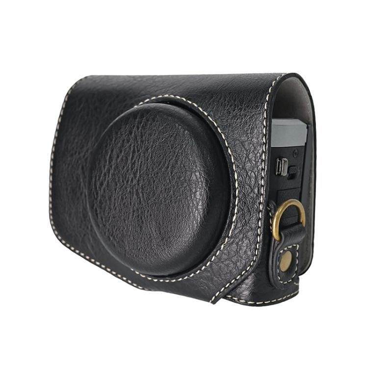 For Canon G7 X Mark III / G7X3 Retro Litchi Texture Leather Full Body Camera Case Bag with Strap(Black) - free shipping - PMC TechLife - Order now!