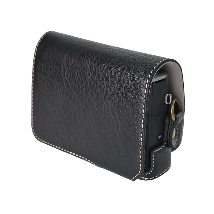 For Canon G7 X Mark III / G7X3 Retro Litchi Texture Leather Full Body Camera Case Bag with Strap(Black) - free shipping - PMC TechLife - Order now!