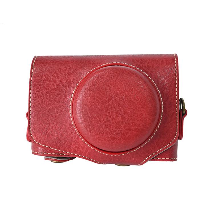 For Canon PowerShot SX740 HS Retro Litchi Texture Leather Full Body Camera Case Bag with Strap(Red) - free shipping - PMC TechLife - Order now!