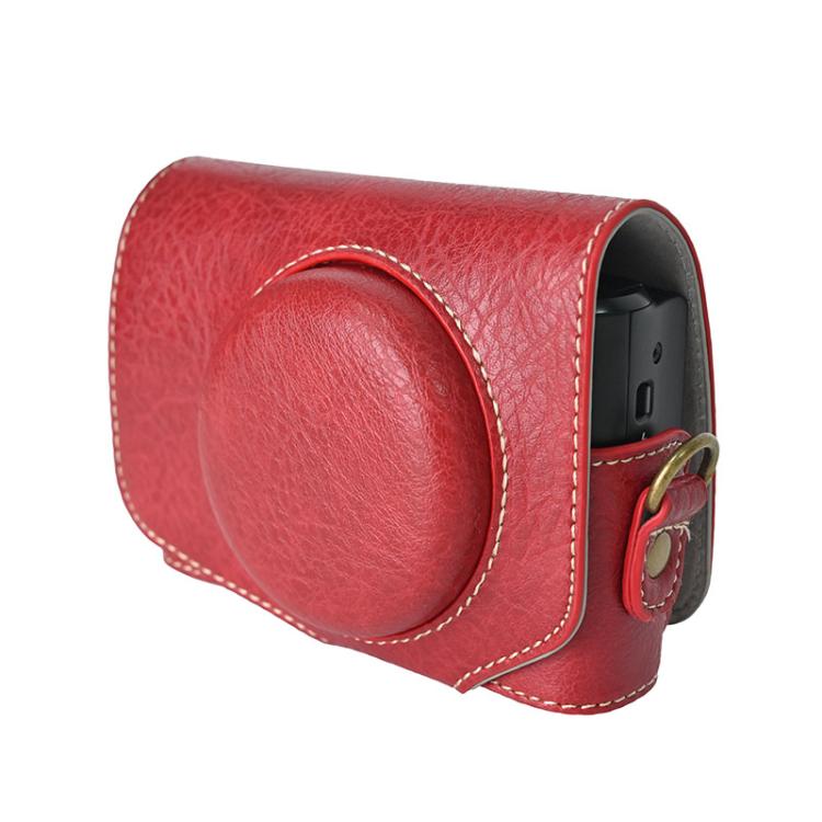 For Canon PowerShot SX740 HS Retro Litchi Texture Leather Full Body Camera Case Bag with Strap(Red) - free shipping - PMC TechLife - Order now!