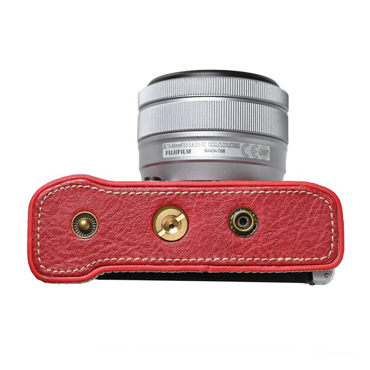 For FUJIFILM X-M5 Retro Litchi Texture Leather Full Body Camera Case Bag with Strap(Red) - free shipping - PMC TechLife - Order now!