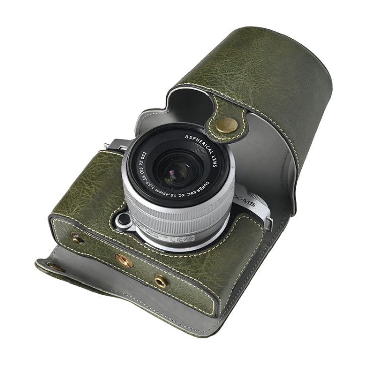 For FUJIFILM X-M5 Retro Litchi Texture Leather Full Body Camera Case Bag with Strap(Green) - free shipping - PMC TechLife - Order now!