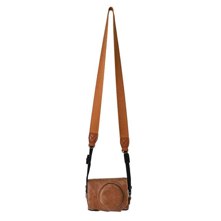 For Canon G7 X Mark III / G7X3 Retro Pull Up Leather Full Body Camera Case Bag with Strap(Brown) - free shipping - PMC TechLife - Order now!