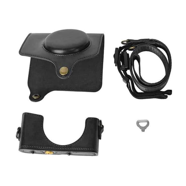 For Canon PowerShot SX740 HS Retro Pull Up Leather Full Body Camera Case Bag with Strap(Black) - free shipping - PMC TechLife - Order now!