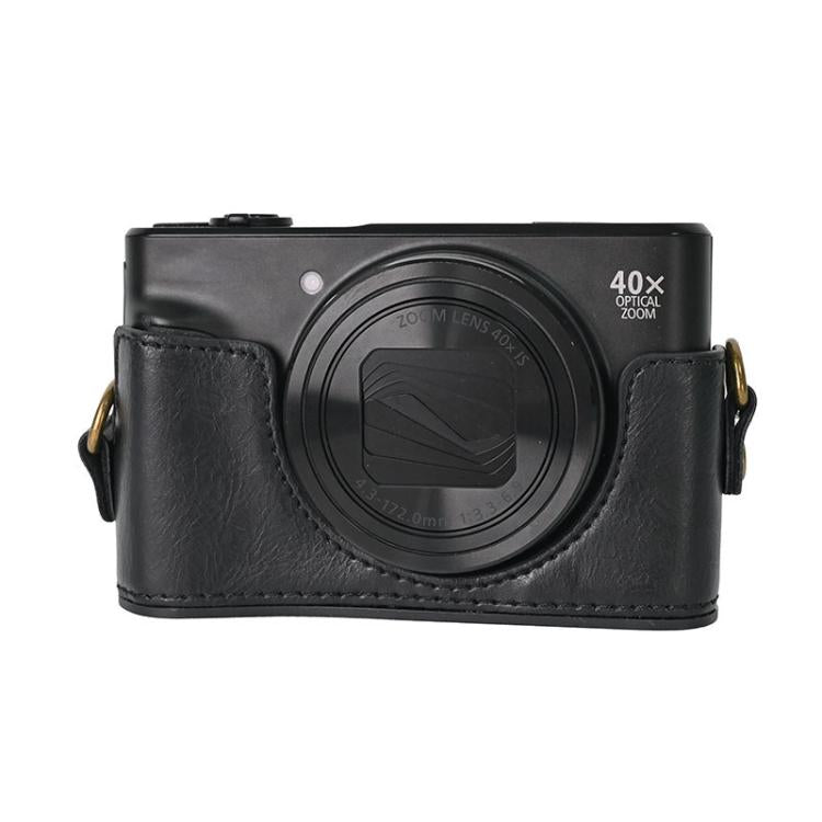 For Canon PowerShot SX740 HS Retro Pull Up Leather Full Body Camera Case Bag with Strap(Black) - free shipping - PMC TechLife - Order now!