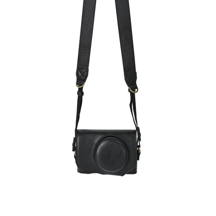 For Canon PowerShot SX740 HS Retro Pull Up Leather Full Body Camera Case Bag with Strap(Black) - free shipping - PMC TechLife - Order now!