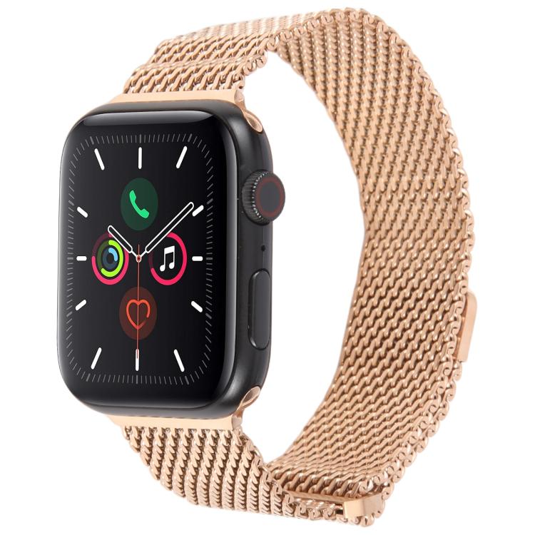 For Apple Watch 46mm / 49mm / 45mm / 44mm Double-section Magnetic Milanese Steel Watch Band(Rose Gold) - free shipping - PMC TechLife - Order now!